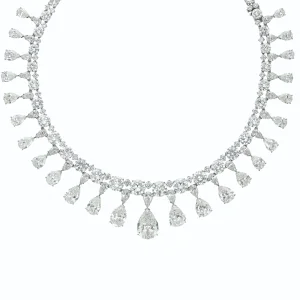 DIAMOND NECKLACE DIAMOND NECKLACE Twenty-five pear-shaped diamonds of 5.93 to 0.55 carats, smaller pear-shaped diamonds,