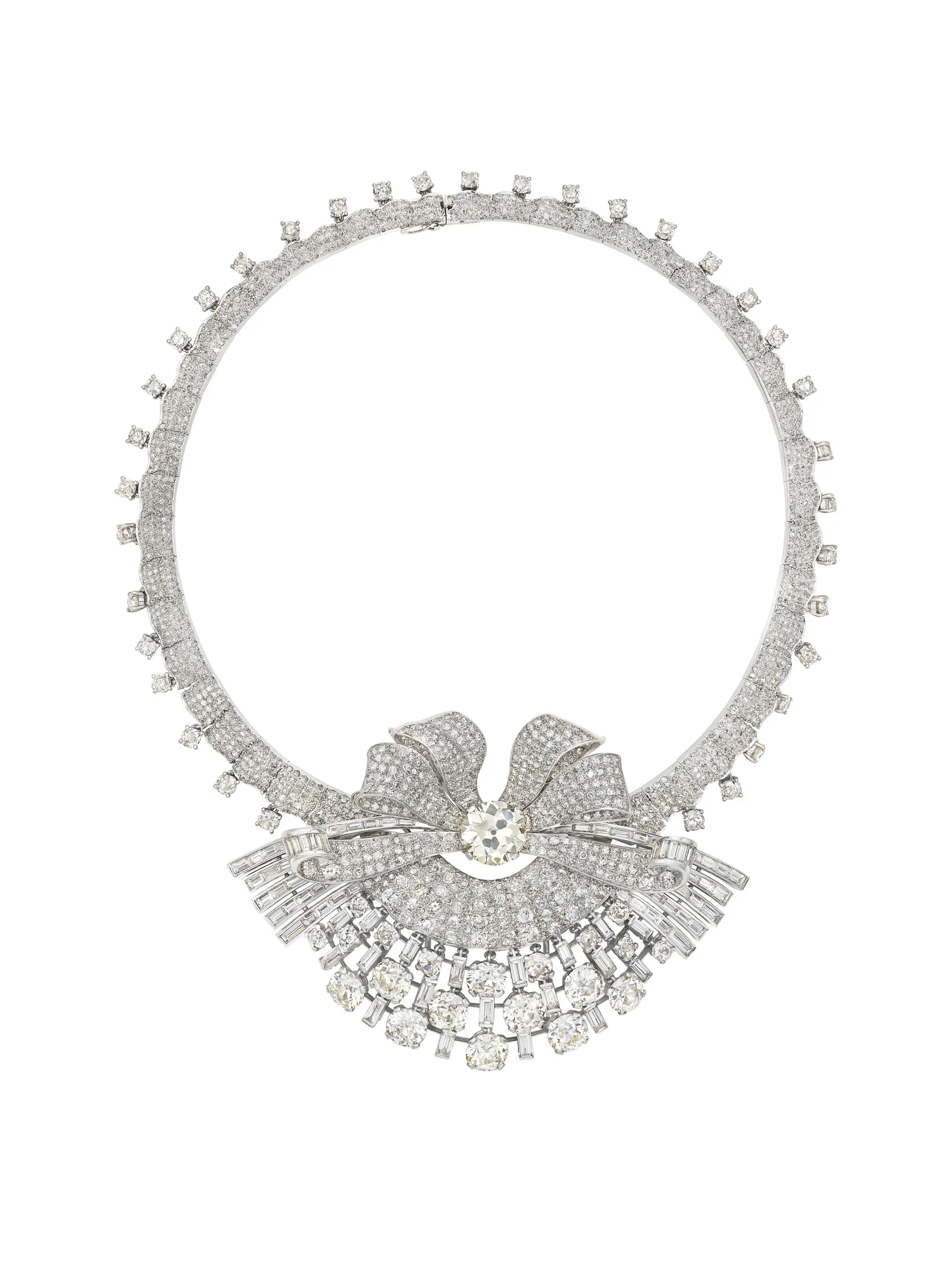 The Fifth C: Provenance 4. Diamond necklace with an old European brilliant of 8.07 carats and antique cut stones