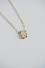 Emerald Cut Framed Diamond Necklace