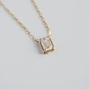 Emerald Cut Framed Diamond Necklace