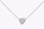 1.80 Carats Heart Shape Diamond Pendant Necklace in White Gold & Platinum