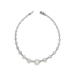 MID-20TH CENTURY DIAMOND AND RUBY RIVIÈRE NECKLACE Circular brilliant-cut diamond of 11.91 carats, round and single-cut