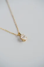 Oval Diamond Solitaire Necklace