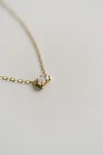 Oval East-West Framed Diamond Slider Necklace