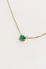 Oval East-West Framed Emerald Slider Necklace